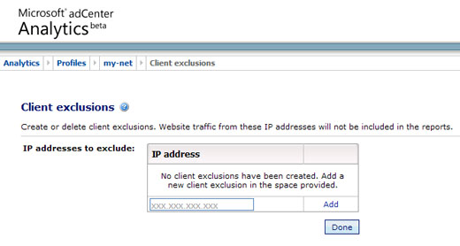 adCenter-Analytics-Client-exclusion