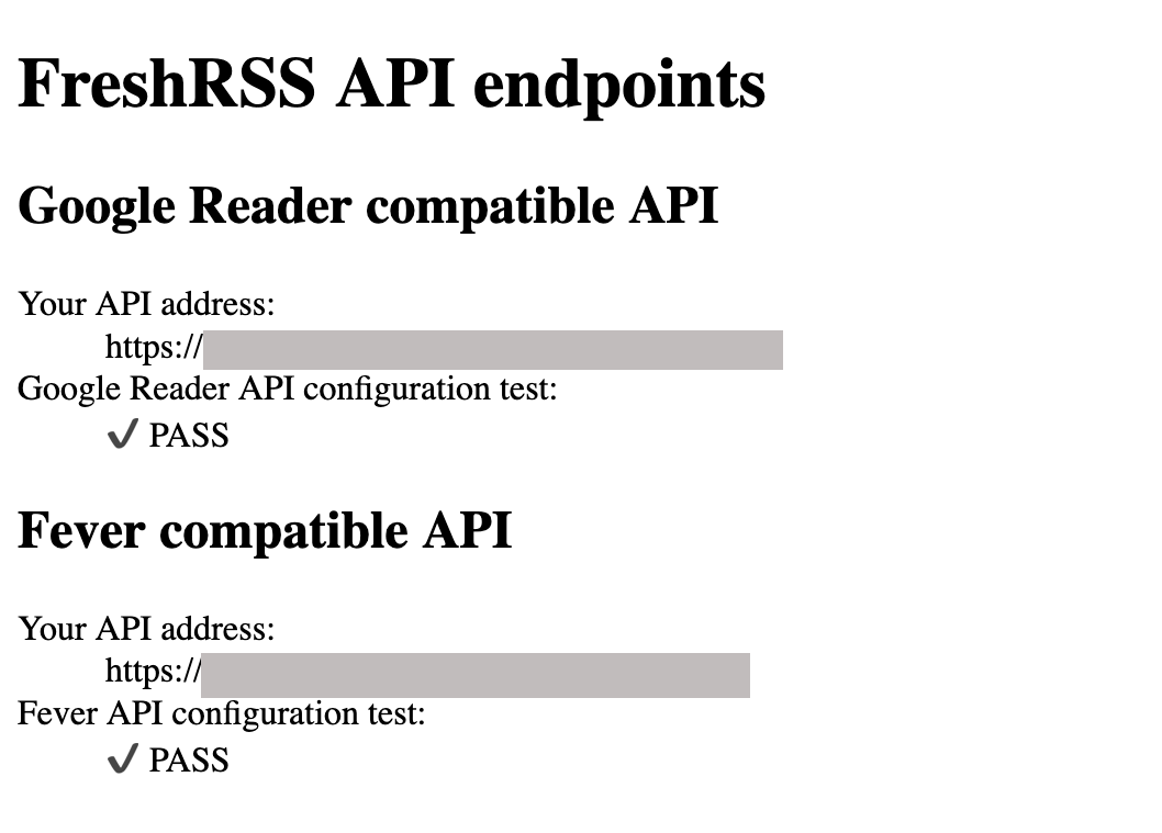 FreshRSS的API位址